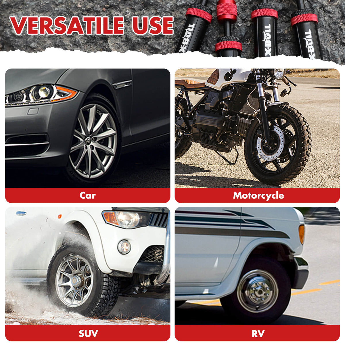 X-BULL 4PCS Tyre Deflators | Air Quick Deflator | Adjustable 10-30 PSI | Tire Valve