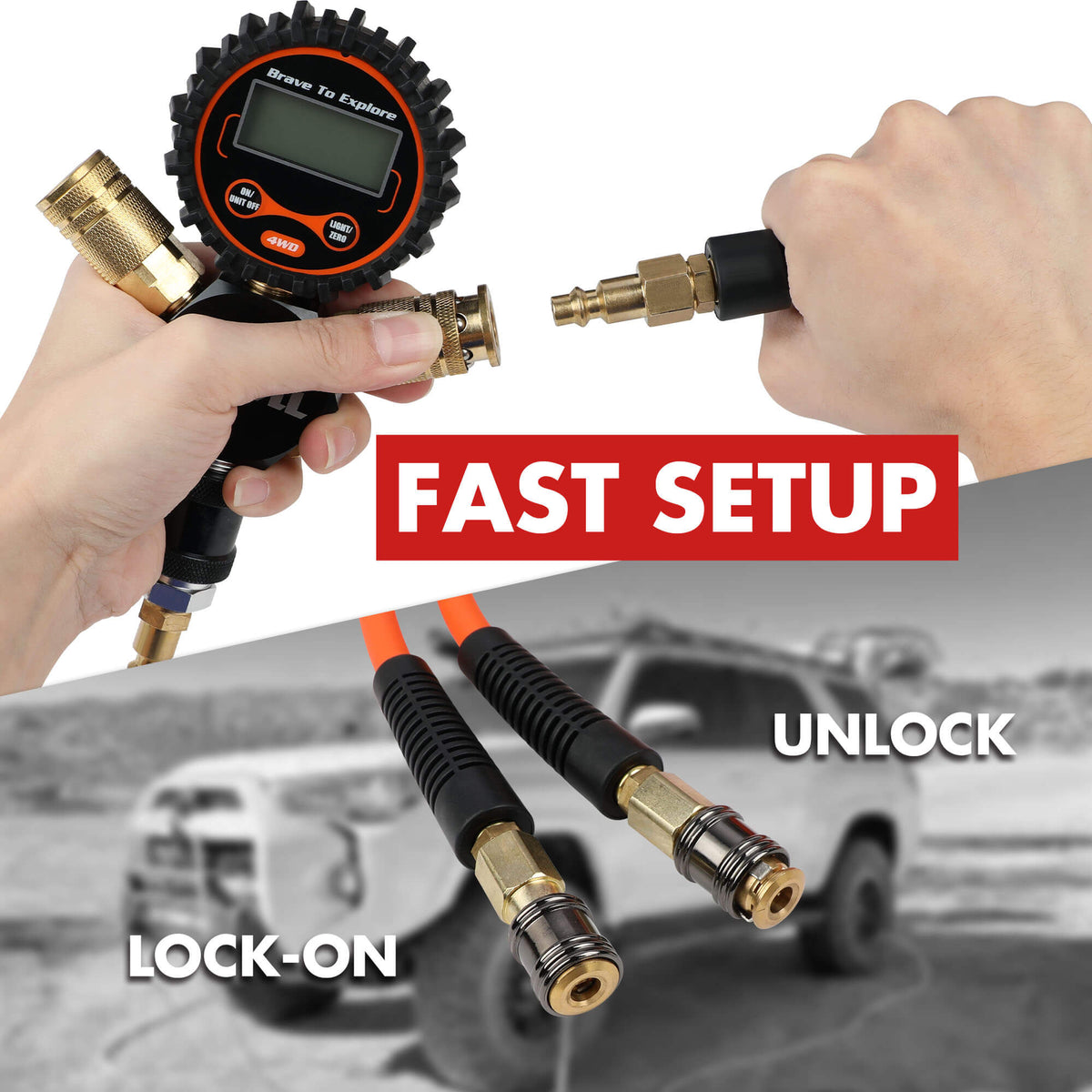 X-BULL Indeflate Digital 4-Hose System | 4-Tire Inflation & Deflation Equalizer