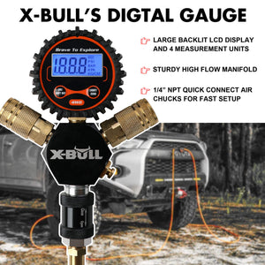 X-BULL Indeflate Digital 4-Hose System | 4-Tire Inflation & Deflation Equalizer