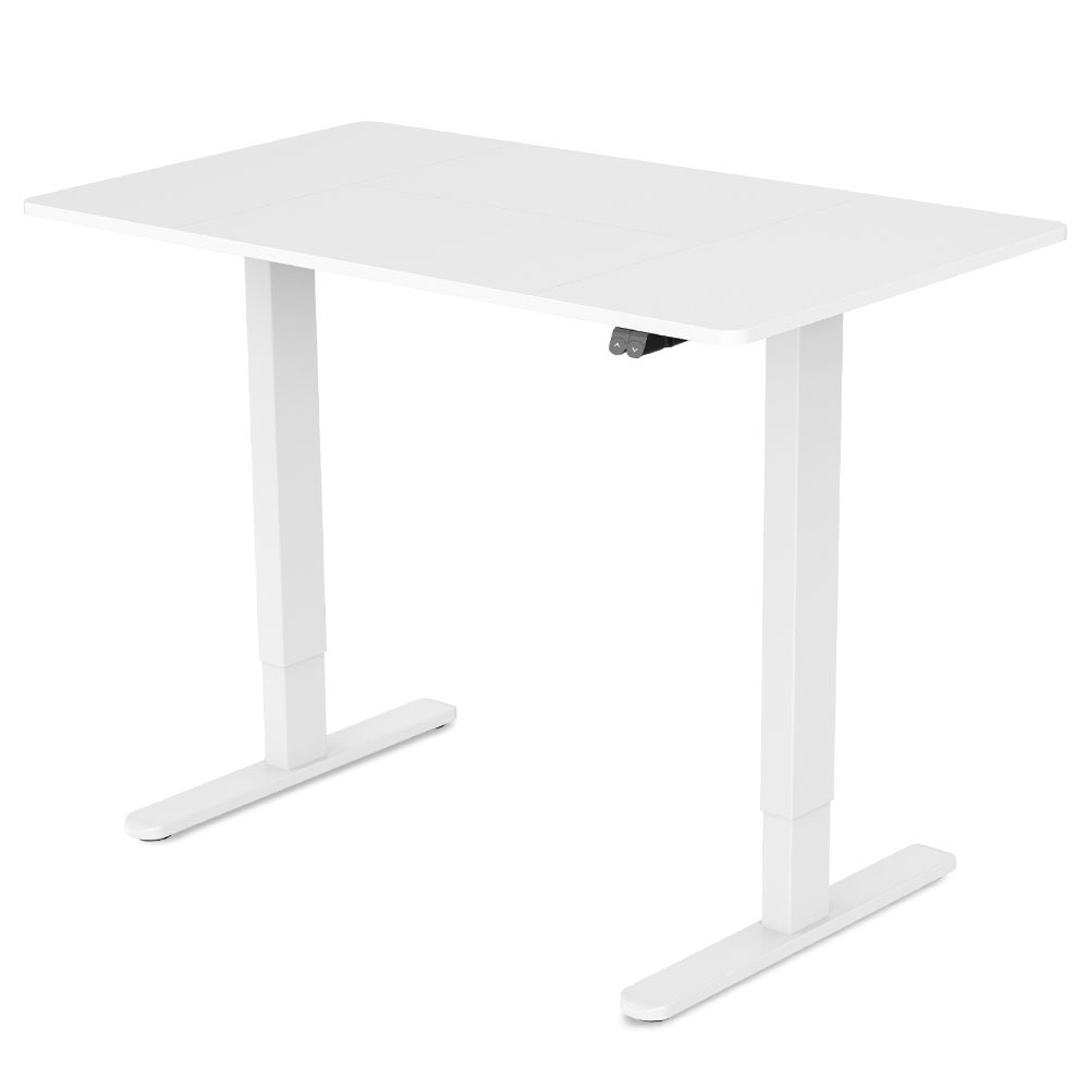 Fortia Sit To Stand Up Standing Desk | 120x60cm | 72-118cm Electric Height Adjustable | 70kg Rated | White/White Frame