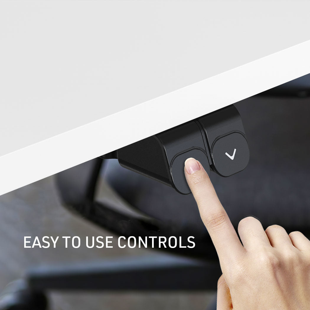 Fortia Sit To Stand Up Standing Desk | 120x60cm | 72-118cm Electric Height Adjustable | 70kg Rated | White/White Frame