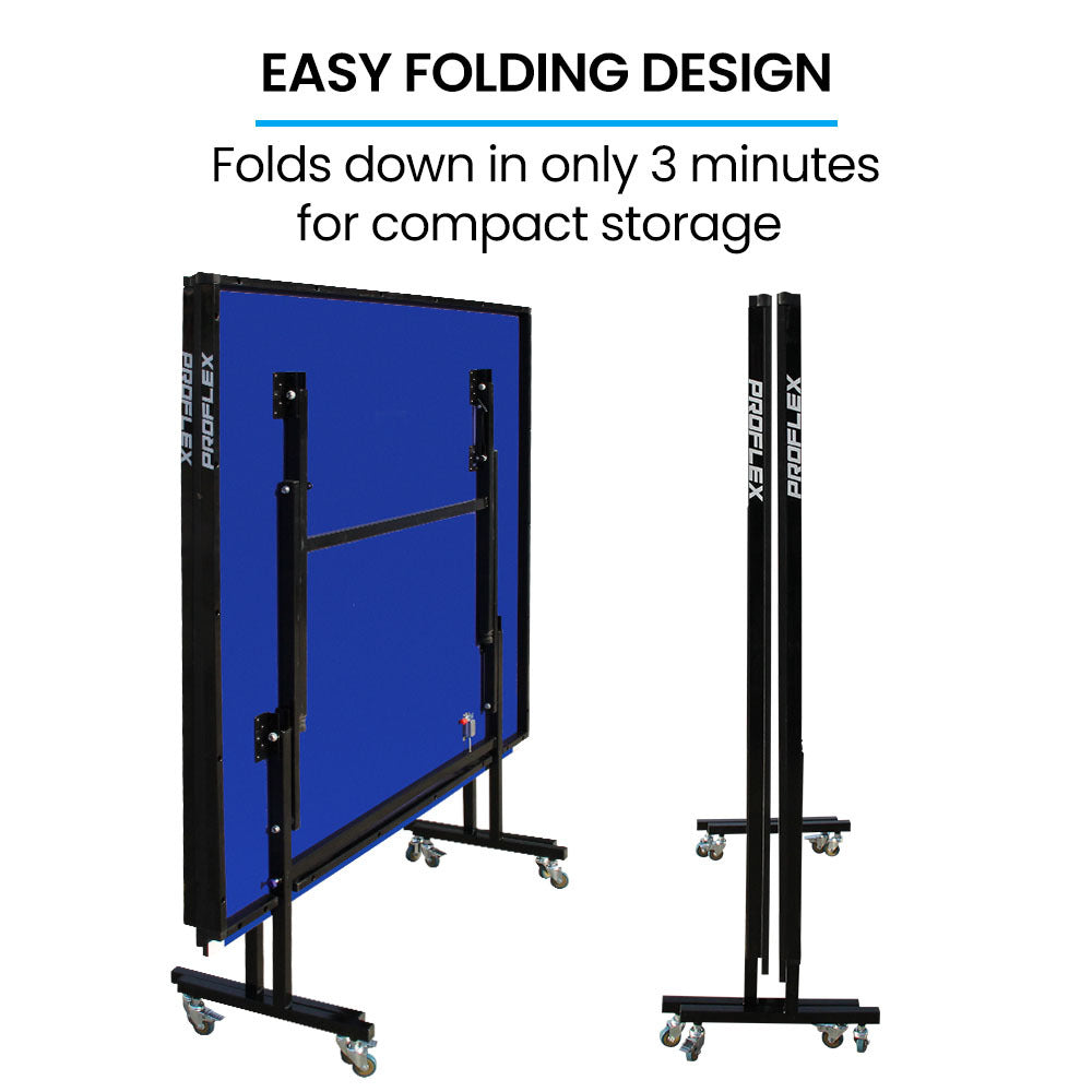 Proflex Table Tennis Table | 4 Player Ping Pong Paddle & Ball Pack