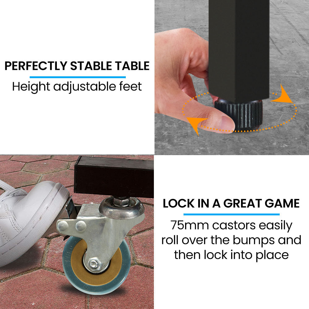 Proflex Premium Outdoor Table Tennis Table | 4 Player Ping Pong Paddle & Ball Pack