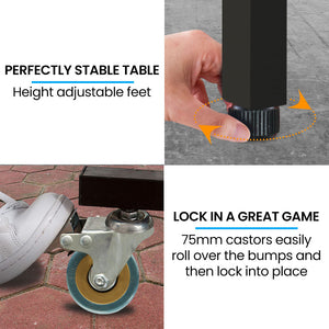 Proflex Premium Outdoor Table Tennis Table | 4 Player Ping Pong Paddle & Ball Pack