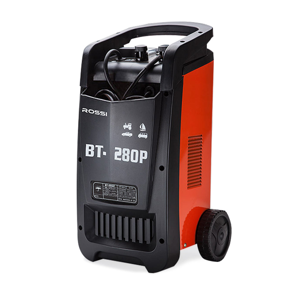 ROSSI 280 Amp Car Battery Charger | 12V/24V Jump Starter | for ATV Boat | Truck | Tractor | 15A Plug