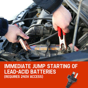 ROSSI 280 Amp Car Battery Charger | 12V/24V Jump Starter | for ATV Boat | Truck | Tractor | 15A Plug