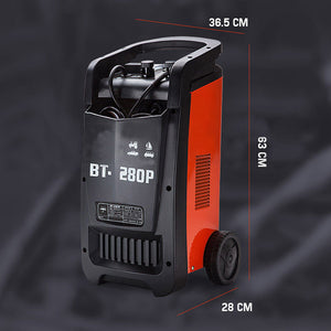 ROSSI 280 Amp Car Battery Charger | 12V/24V Jump Starter | for ATV Boat | Truck | Tractor | 15A Plug