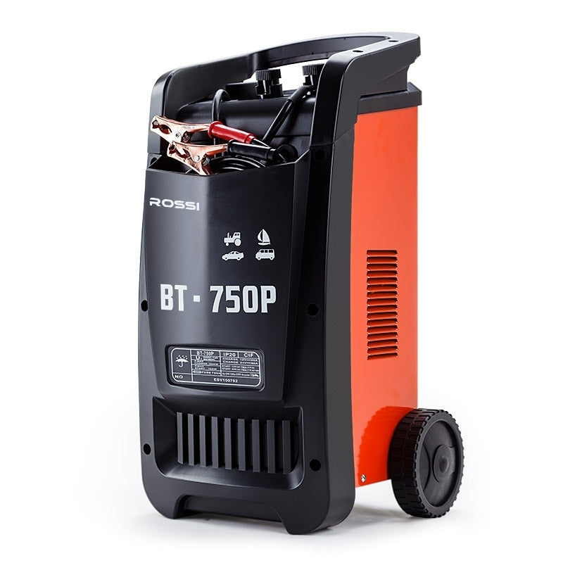 ROSSI 750 Amp Car Battery Charger | 12V/24V Jump Starter | for ATV Boat Truck Tractor | 15A Plug