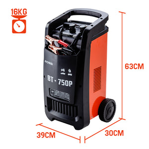 ROSSI 750 Amp Car Battery Charger | 12V/24V Jump Starter | for ATV Boat Truck Tractor | 15A Plug