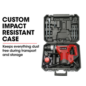 BAUMR-AG Electric Rotary Hammer Drill | 1500W | 2 Bonus Chisels & 3 Drill Bits