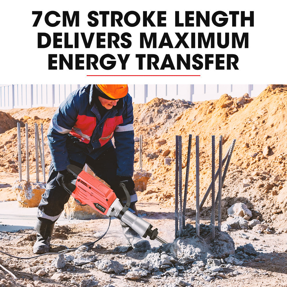 BAUMR-AG Electric Demolition Jackhammer | 2300W Pro-Grade | 3 Bonus Chisels | Carry Case