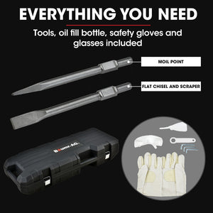 BAUMR-AG Electric Demolition Jackhammer | 2400W Pro-Grade | 3 Bonus Chisels | Carry Case