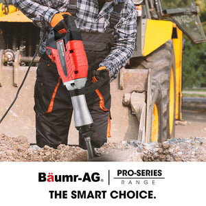 BAUMR-AG Electric Demolition Jackhammer | 2400W Pro-Grade | 3 Bonus Chisels | Carry Case