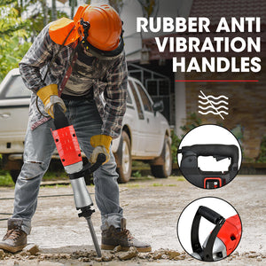 BAUMR-AG Electric Demolition Jackhammer | 2400W Pro-Grade | 3 Bonus Chisels | Carry Case