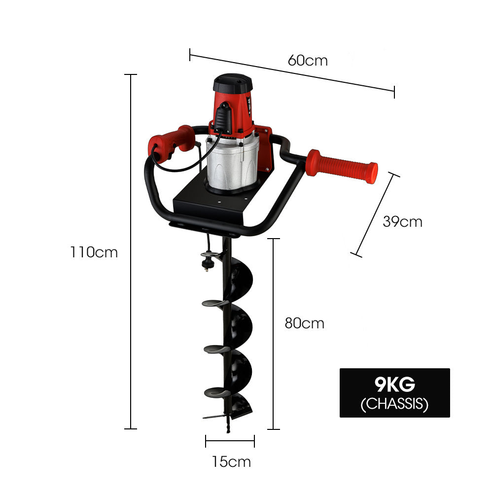 BAUMR-AG Electric Post Hole Auger Digger | 1500W | Heavy Duty Earth Drill