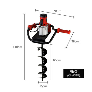 BAUMR-AG Electric Post Hole Auger Digger | 1500W | Heavy Duty Earth Drill