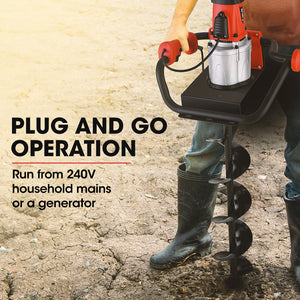BAUMR-AG Electric Post Hole Auger Digger | 1500W | Heavy Duty Earth Drill