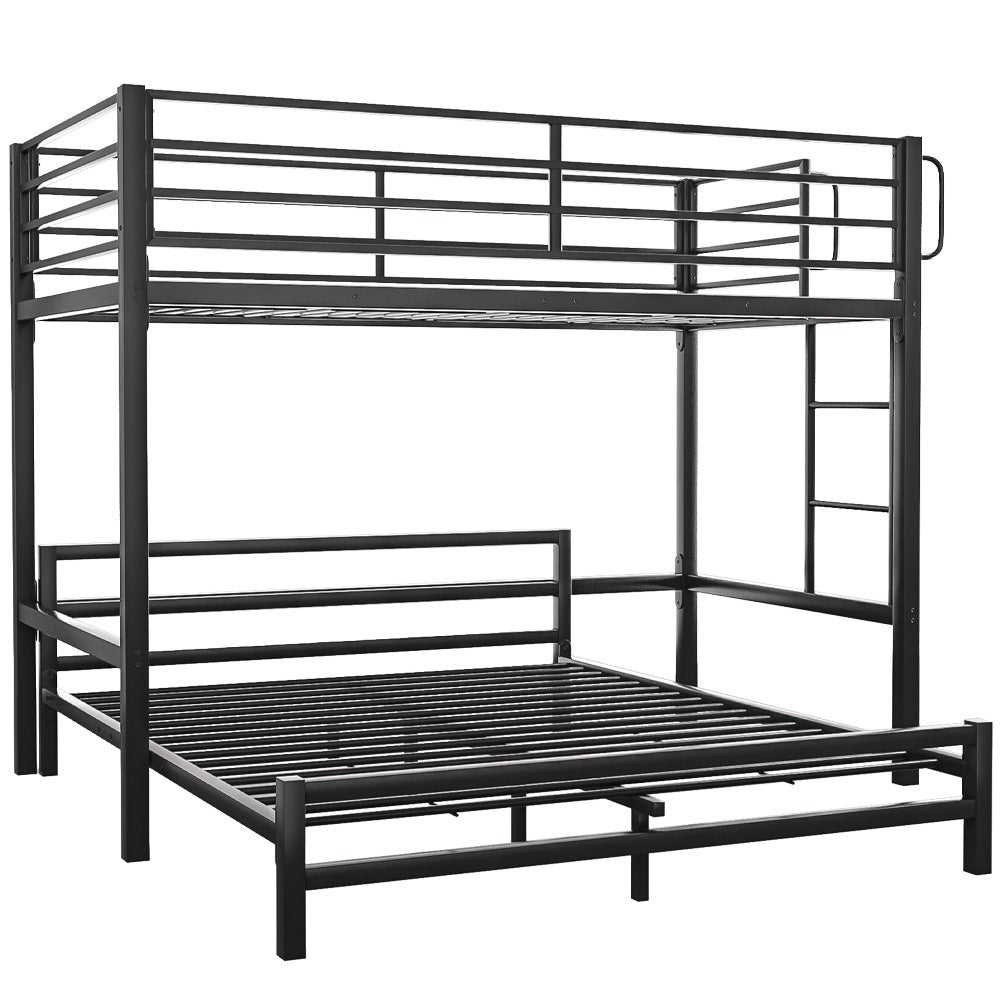 KINGSTON SLUMBER Loft Bunk Bed | Single on Top & Double Below | Space-Saving Design | Matte Dark Grey