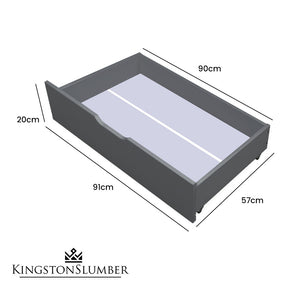 Kingston Slumber | Trundle Storage Drawers | Under Bunk Bed | 2-Piece Set | Grey