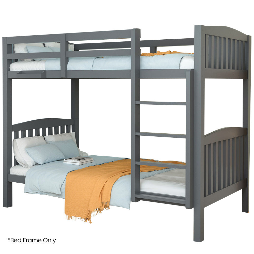 Kingston Slumber Single Bunk Bed Frame | Solid Pine Wood | Modular Design | Grey