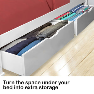 Kingston Slumber Trundle Under-Bed Storage Drawers | 2-Piece Set | White