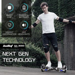BULLET Electric Hoverboard Scooter | 6.5 Inch Wheels | Colour LED Lighting | Carry Bag | Gen III Camo Grey