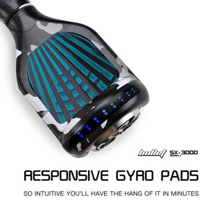 BULLET Electric Hoverboard Scooter | 6.5 Inch Wheels | Colour LED Lighting | Carry Bag | Gen III Camo Grey