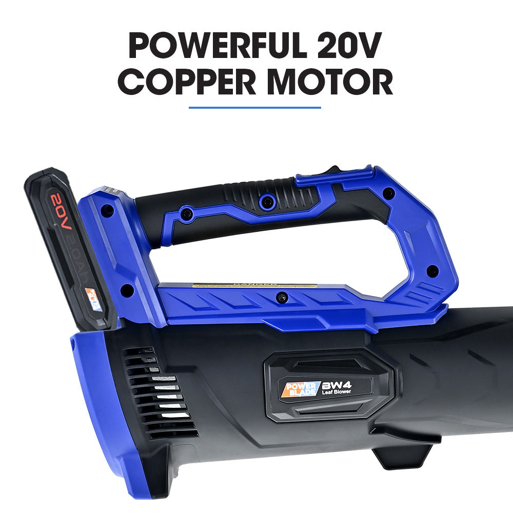 POWERBLADE BW4 20V Cordless Electric Leaf Blower Kit | Battery & Fast Charger Included