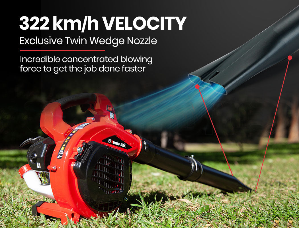 BAUMR-AG Leaf Blower Vacuum | Cordless Petrol 2-Stroke | Handheld Garden Vac