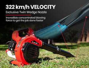 BAUMR-AG Leaf Blower Vacuum | Cordless Petrol 2-Stroke | Handheld Garden Vac