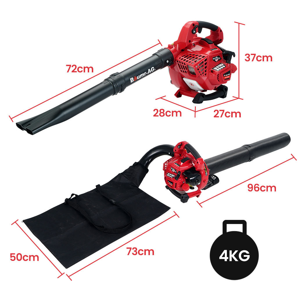 BAUMR-AG Leaf Blower Vacuum | Cordless Petrol 2-Stroke | Handheld Garden Vac