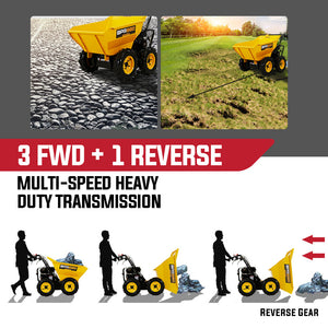 Baumr-AG Power Wheelbarrow | Motorised Petrol Mini Dumper | Self-Dumping