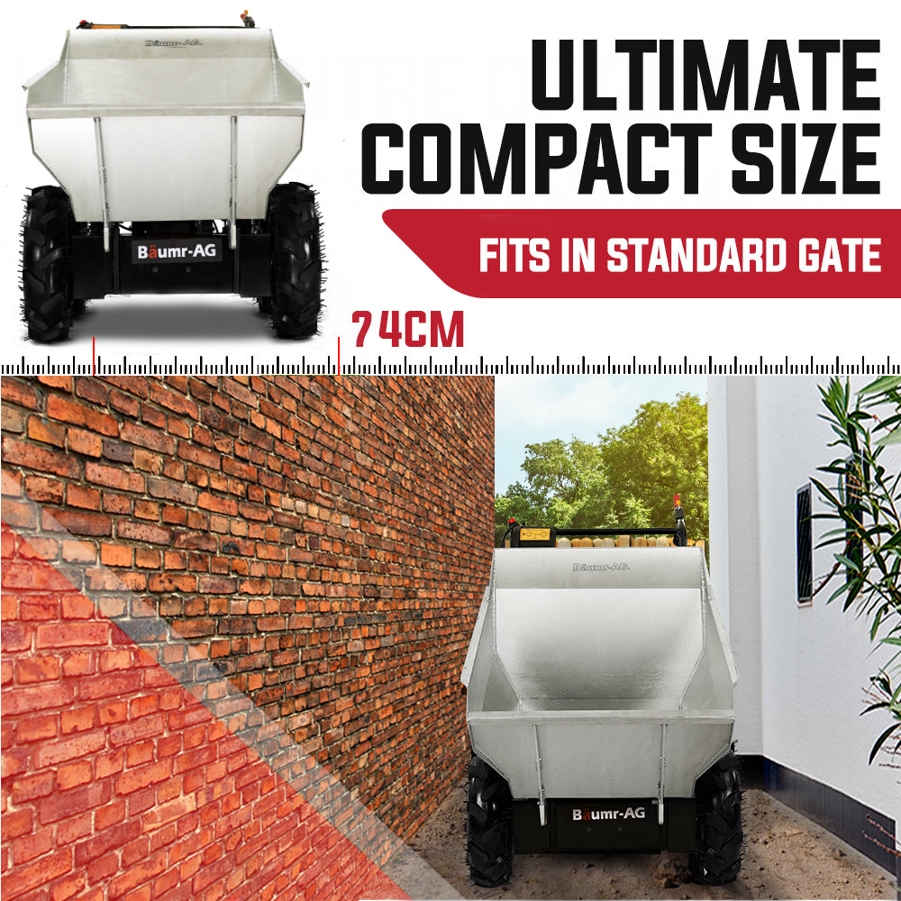 BAUMR-AG Mini Motorised Dumper | Tracked Petrol Powered Wheelbarrow