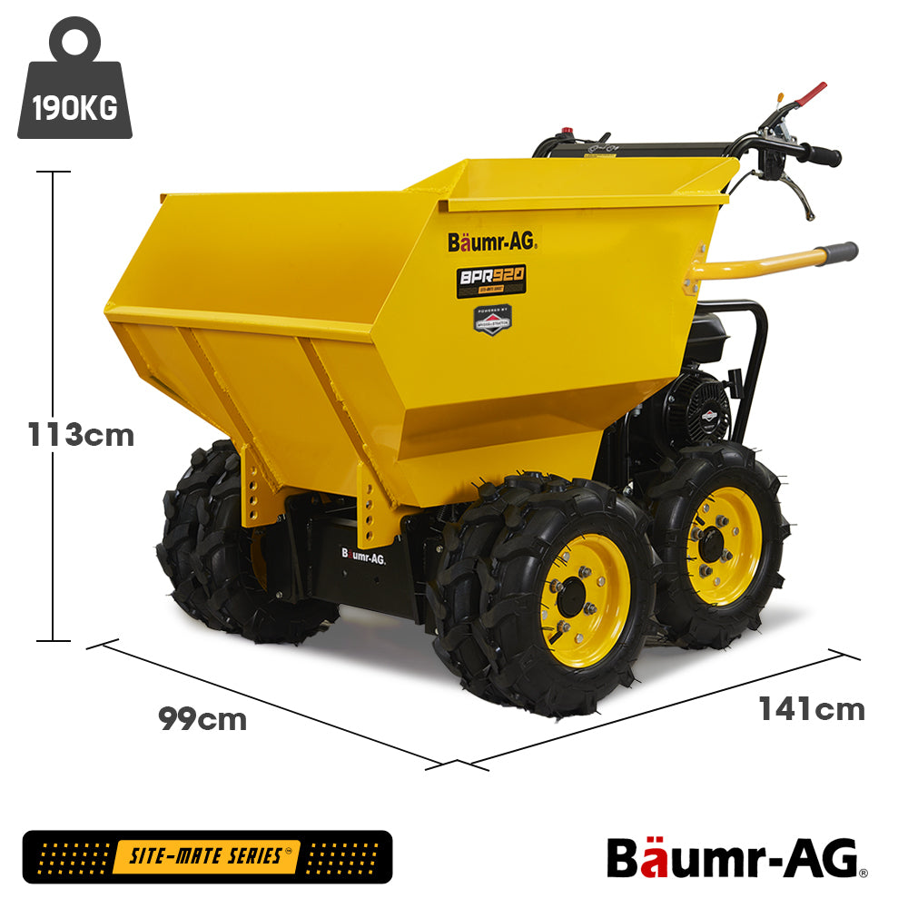 Baumr-AG 6-Wheel Motorised Wheelbarrow | Dumper | Briggs & Stratton CR950 | 500kg Capacity