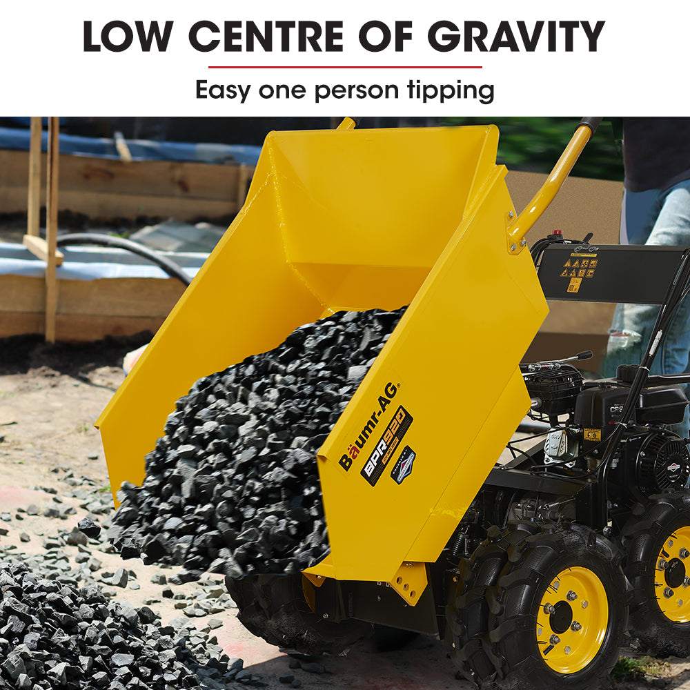 Baumr-AG 6-Wheel Motorised Wheelbarrow | Dumper | Briggs & Stratton CR950 | 500kg Capacity