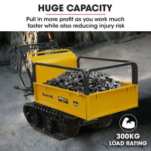 Baumr-AG Motorised Tracked Wheelbarrow Dumper | Briggs & Stratton CR950 Engine | 300kg Capacity