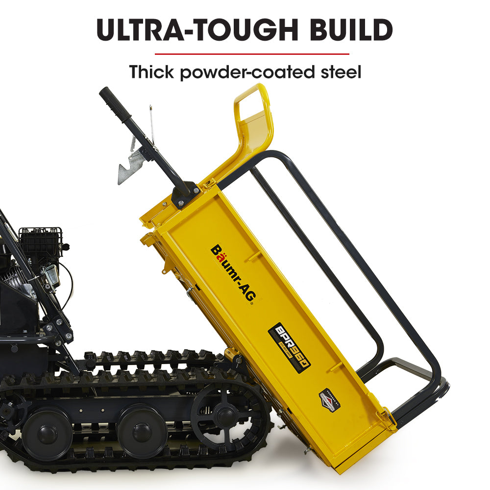 Baumr-AG Motorised Tracked Wheelbarrow Dumper | Briggs & Stratton CR950 Engine | 300kg Capacity