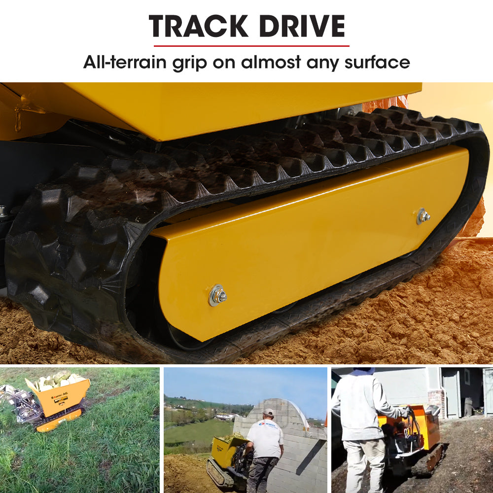 Baumr-AG Motorised Tracked Wheelbarrow Dumper | Briggs & Stratton CR950 Engine | 500kg Capacity