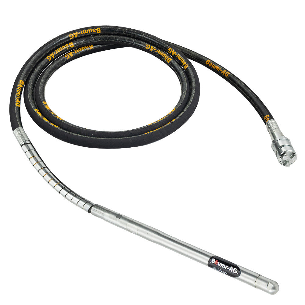 BAUMR-AG CVS286 | 6m x 28mm Concrete Vibrating Shaft | Australian Standard 3-Claw Drive Coupler