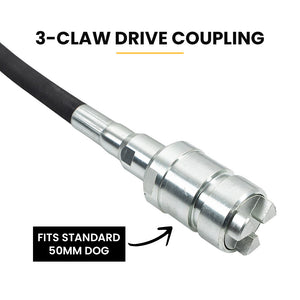 BAUMR-AG CVS286 | 6m x 28mm Concrete Vibrating Shaft | Australian Standard 3-Claw Drive Coupler