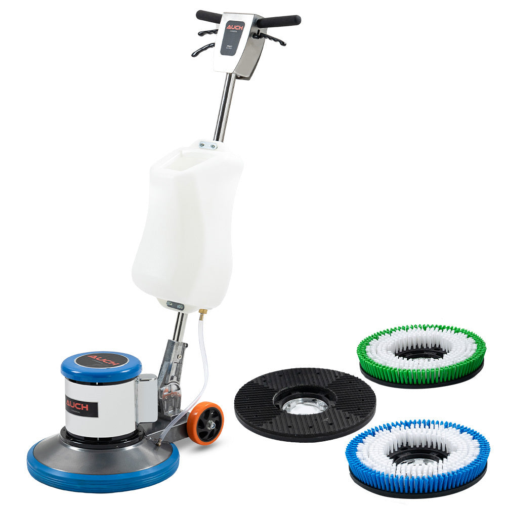 Auch 17" Commercial Orbital Scrubber & Polisher | Hard Floor Buffer, Carpet Cleaner, 12L Solution Tank, 2 Brushes