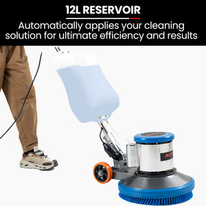 Auch 17" Commercial Orbital Scrubber & Polisher | Hard Floor Buffer, Carpet Cleaner, 12L Solution Tank, 2 Brushes
