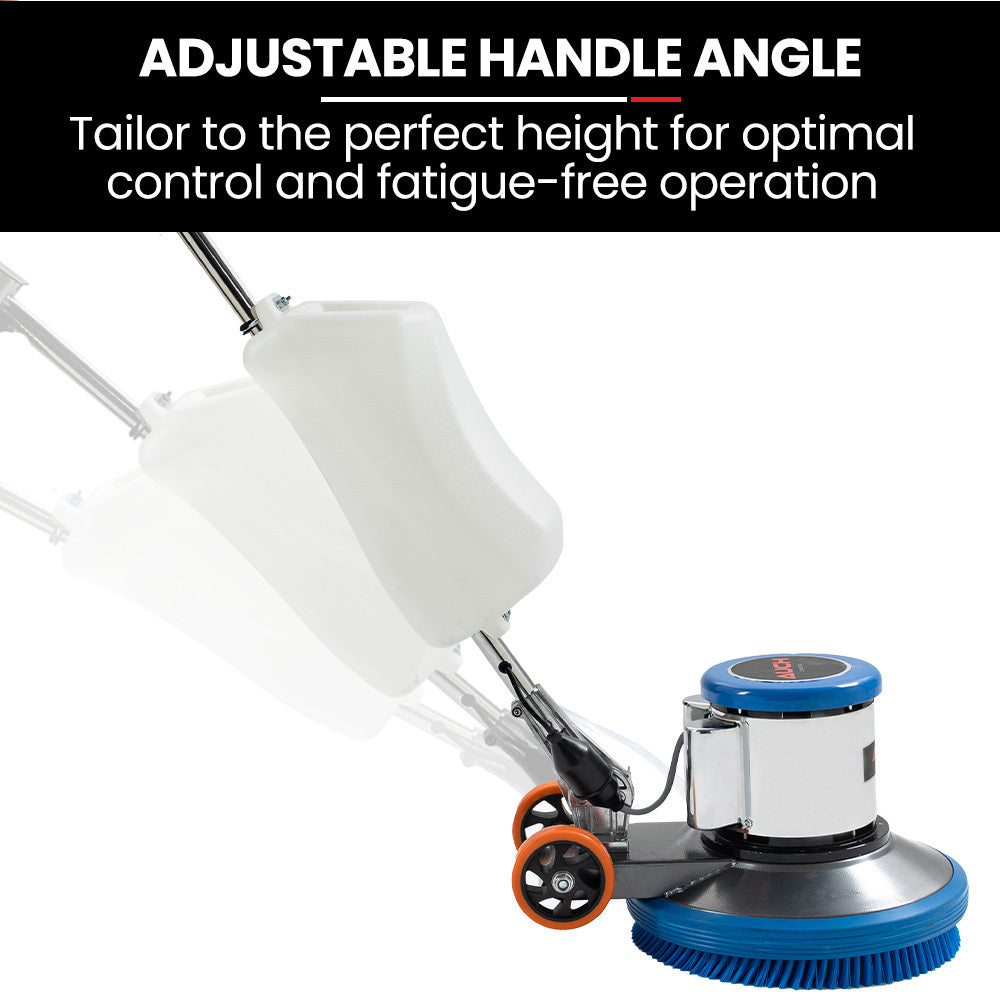 Auch 17" Commercial Orbital Scrubber & Polisher | Hard Floor Buffer, Carpet Cleaner, 12L Solution Tank, 2 Brushes