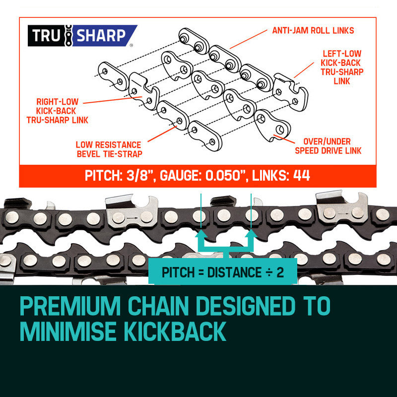 BAUMR-AG Chainsaw Chain | 12" Bar Replacement | 3/8 .050 Gauge DL 44