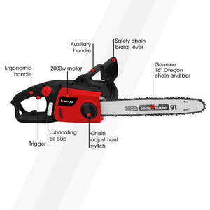 BAUMR-AG 2000W Electric Chainsaw | 16 Inch Oregon Bar & Chain