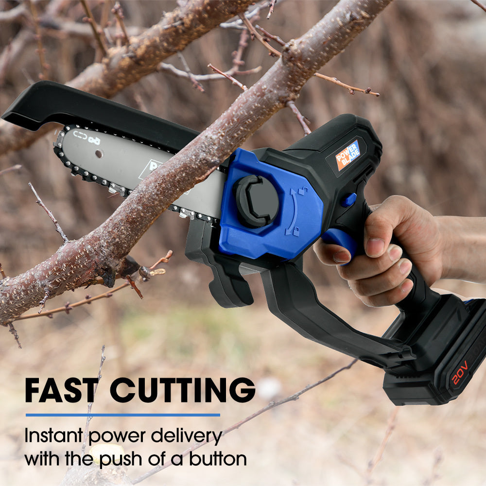 POWERBLADE SW6 | 20V Cordless Mini Chainsaw Kit | Electric Tree Pruner | Battery & Fast Charger