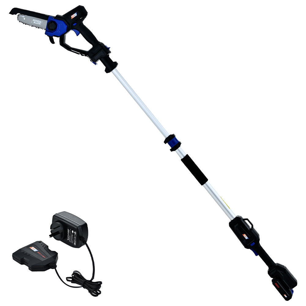 POWERBLADE SW7 | 20V Cordless Convertible Mini Chainsaw Pole Saw Kit | Telescopic Electric Tree Pruner | Battery & Fast Charger