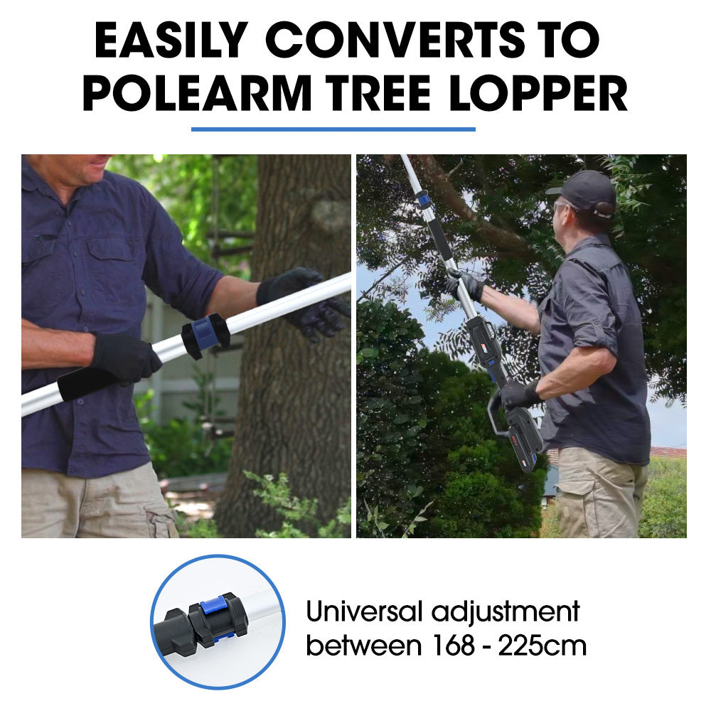 POWERBLADE SW7 | 20V Cordless Convertible Mini Chainsaw Pole Saw Kit | Telescopic Electric Tree Pruner | Battery & Fast Charger