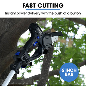 POWERBLADE SW7 | 20V Cordless Convertible Mini Chainsaw Pole Saw Kit | Telescopic Electric Tree Pruner | Battery & Fast Charger