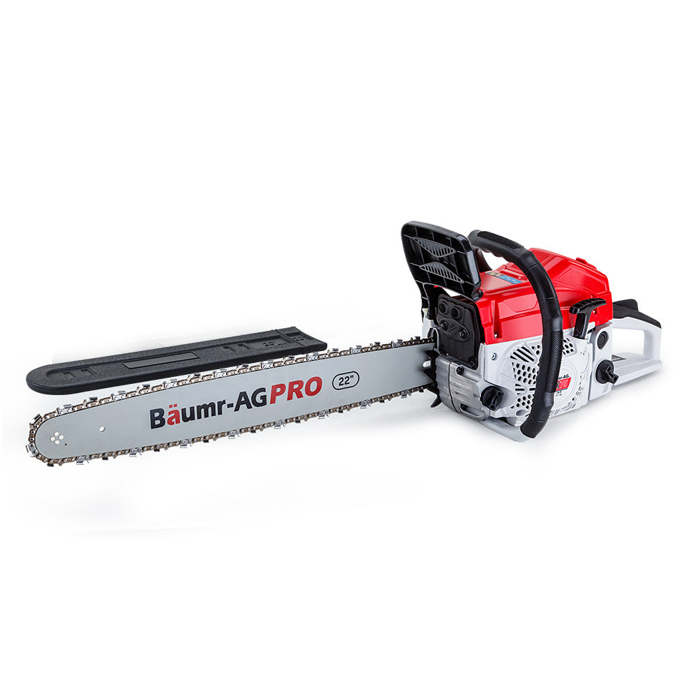BAUMR-AG Petrol Chainsaw | Commercial E-Start | 22" Bar | Top Handle Tree Pruning Saw